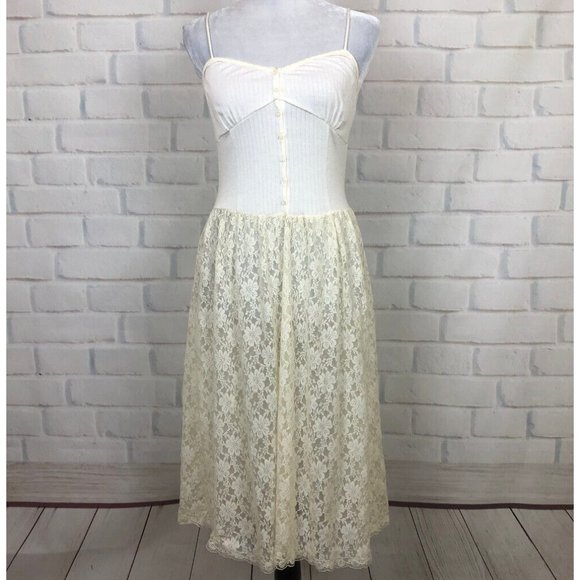Free People Dresses & Skirts - Intimately Free People Ivory Lace Slip Dress Size M
